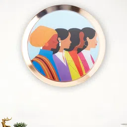 Home Centre Corcisa Copper-Toned & Blue Printed Metal Wall Plate-image-33