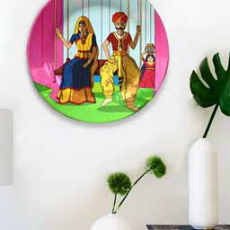 JIKRAA Pink & White Printed Jikraa-Rajasthani Ceramic Wall Plate-image-41