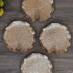 Art Street 4-Pcs Golden Lotus Leaves Shaped MDF Wall Plates-image-18