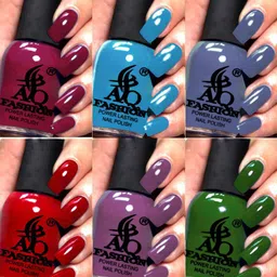 AQ FASHION Set Of 6 Power Lasting Glossy Quick Dry Nail Polish - 9 ml Each-image-93