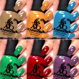 AQ FASHION Set Of 6 Power Lasting Glossy Quick Dry Nail Polish - 9 ml Each-image-81