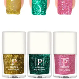 PERPAA Set Of 3 Glitter Light Reflective UV Gel Nail Polish 5ml Each - Shades 99-100-97-27