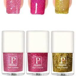 PERPAA Set Of 3 Glitter Light Reflective Flashing Sparkly Gel Nail Polish - 5ml Each-16