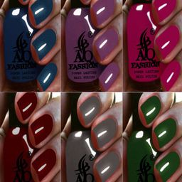 AQ FASHION Set Of 6 Power Lasting Glossy Quick Dry Nail Polish - 9 ml Each-image-60