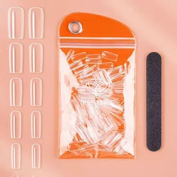Modelones 200Pcs Clear Square Full Cover Nail Tips-20pcs Each Size-image-73