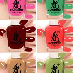 AQ FASHION Set Of 6 Glossy Quick Dry Nail Polish - 7 ml Each-image-45