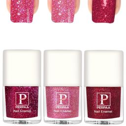 PERPAA Set Of 3 Glitter Light Flashing Sparkly Gel Nail Polish - 5ml Each-21