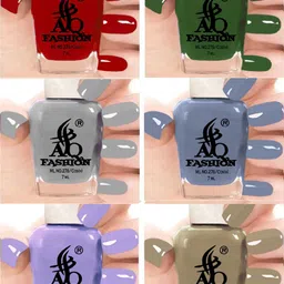 AQ FASHION Set Of 6 Glossy Quick Dry Nail Polish - 7 ml Each-image-37