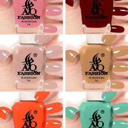 AQ FASHION Set Of 6 Glossy Quick Dry Nail Polish - 7 ml Each-image-35