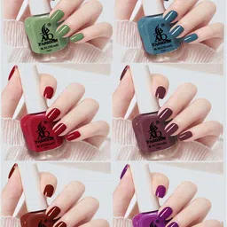 AQ FASHION Set Of 6 Glossy Quick Dry Nail Polish - 7 ml Each-image-78