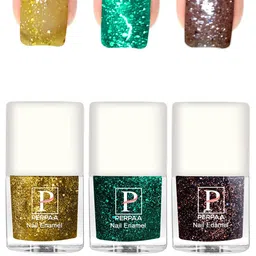 PERPAA 3Pcs Long Lasting Gel Nail Polish - 5ml Each - Yellow, Dark Green, Brown-58