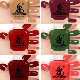 AQ FASHION Set Of 6 Glossy Quick Dry Nail Polish - 7 ml Each-image-68