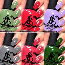 AQ FASHION Power Lasting Set Of 6 Quick Dry Glossy Nail Polish - 9 ml Each-image-93