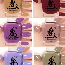 AQ FASHION Set Of 6 Glossy Quick Dry Nail Polish - 7 ml Each-image-35