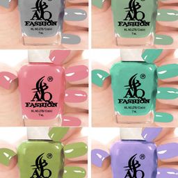 AQ FASHION Set Of 6 Long Lasting Quick Dry Glossy Nail Polish - 7 ml Each-image-70