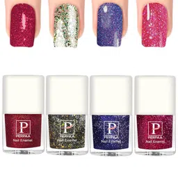 PERPAA Set Of 4 Glitter Light Flashing Sparkly UV Gel Nail Polish -5ml Each-90-91-92-97-30
