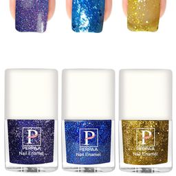 PERPAA Set of 3 Glitter Light Reflective UV Gel Nail Polish - 5ml Each-72