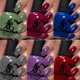 AQ FASHION Set Of 6 Power Lasting Glossy Quick Dry Nail Polish - 9 ml Each-image-50