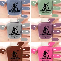 AQ FASHION Set Of 6 Glossy Quick Dry Nail Polish - 7 ml Each-image-44