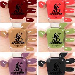AQ FASHION Set Of 6 Glossy Quick Dry Nail Polish - 7 ml Each-image-29