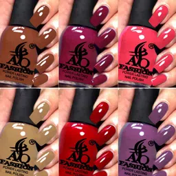 AQ FASHION Set Of 6 Power Lasting Glossy Quick Dry Nail Polish - 9 ml Each-image-65