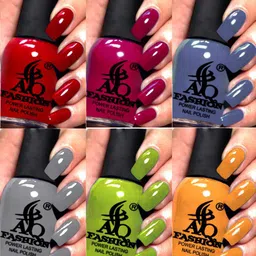 AQ FASHION Set Of 6 Power Lasting Glossy Quick Dry Nail Polish - 9 ml Each-image-68