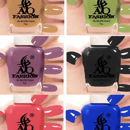 AQ FASHION Set Of 6 Glossy Quick Dry Nail Polish - 7 ml Each-image-79
