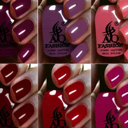 AQ FASHION Set Of 6 Power Lasting Glossy Quick Dry Nail Polish - 9 ml Each-image-59