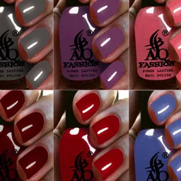 AQ FASHION Set Of 6 Power Lasting Glossy Quick Dry Nail Polish - 9 ml Each-image-43