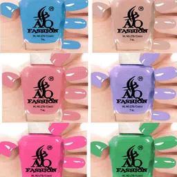 AQ FASHION Set Of 6 Glossy Quick Dry Nail Polish - 7 ml Each-image-36