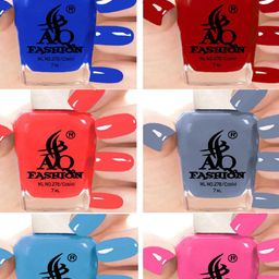 AQ FASHION Set Of 6 Glossy Quick Dry Long Lasting Nail Polish - 7 ml Each-image-83