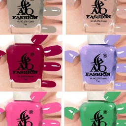 AQ FASHION Set Of 6 Glossy Quick Dry Nail Polish - 7 ml Each-image-71