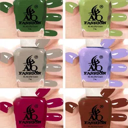 AQ FASHION Set Of 6 Glossy Quick Dry Nail Polish - 7 ml Each-image-75