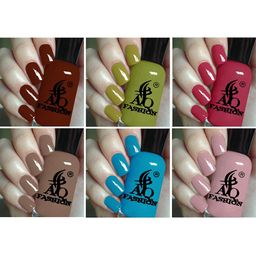 AQ FASHION Set Of 6 Long Lasting Quick Dry Glossy Nail Polish - 9 ml Each-image-84