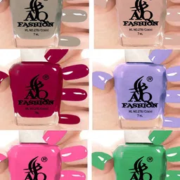 AQ FASHION Set Of 6 Glossy Quick Dry Nail Polish - 7 ml Each-image-36