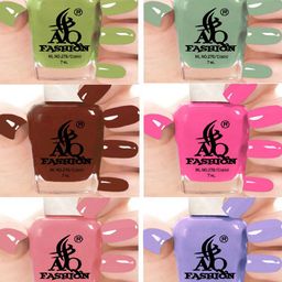 AQ FASHION Set Of 6 Long Lasting Quick Dry Glossy Nail Polish - 7 ml Each-image-71