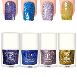 PERPAA Set Of 4 Glitter Light Reflective UV Gel Sparkly Nail Polish - 5ml Each-17