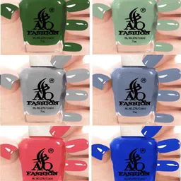 AQ FASHION Set Of 6 Long Lasting Quick Dry Glossy Mail Polish - 7 ml Each-18