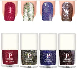 PERPAA Set Of 4 Glitter Light Flashing Sparkly UV Gel Nail Polish -5ml Each-90-91-92-95-48
