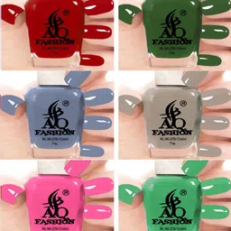 AQ FASHION Set Of 6 Long Lasting Quick Dry Glossy Nail Polish - 7 ml Each-image-67