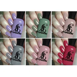AQ FASHION Set Of 6 Glossy Quick Dry Long Lasting Nail Polish - 9 ml Each-17
