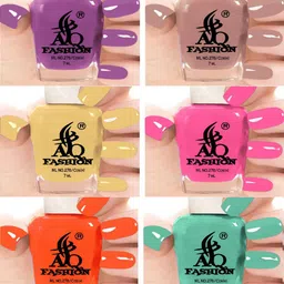 AQ FASHION Set Of 6 Glossy Quick Dry Nail Polish - 7 ml Each-image-43