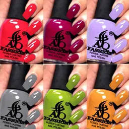 AQ FASHION Set Of 6 Power Lasting Glossy Quick Dry Nail Polish - 9 ml Each-image-34