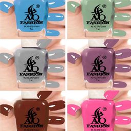 AQ FASHION Set Of 6 Long Lasting Quick Dry Glossy Nail Polish - 7 ml Each-24