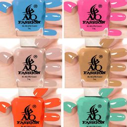 AQ FASHION Set Of 6 Long Lasting Quick Dry Glossy Nail Polish - 7 ml Each-image-55