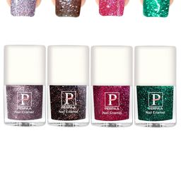 PERPAA 4Pcs Long Lasting Gel Nail Polish - 5ml Each - Lavender, Brown, Pink, Dark Green-9