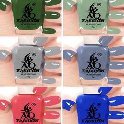AQ FASHION Set Of 6 Long Lasting Quick Dry Glossy Nail Polish - 7 ml Each-image-63