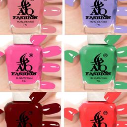 AQ FASHION Set Of 6 Glossy Quick Dry Nail Polish - 7 ml Each-16