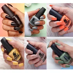 AQ FASHION Power Lasting Set Of 6 Quick Dry Glossy Nail Polish - 15 ml Each-15