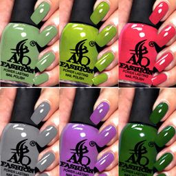 AQ FASHION Power Lasting Set Of 6 Quick Dry Glossy Nail Polish - 9 ml Each-image-61